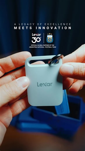 Mikita Yo Mikheyeu on Instagram: "⚽️💾 30 years of speed. 19 grams of power! 🎇 Lexar celebrates 30 years of pushing storage tech forward. As the official global partner of the Argentine national football team, this anniversary box blends heritage with performance. ✨ 💢 The SL260 portable SSD weighs just 19 grams - ultra slim, fast, and always in my bag. It’s already part of my daily content workflow: easy to carry, reliable when it matters most, and built to keep up wherever I shoot 🚀 @lexar_g