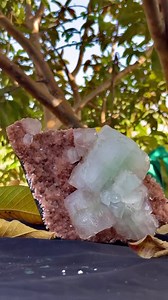 Natural Green Apophyllite on Heulandite – Rare Crystal Cluster From India – Healing Mineral Specimen for Collection & Home Décor - Etsy