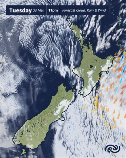 A 🌕 lunar eclipse is on the way, but will ☁️ cloud cover get in the way? 👀 For most areas, we’re expecting clear skies ✨ tonight, making for great eclipse viewing 🔭🌌. However, cloud is expected to persist in a few key areas. The lower half of the North Island and the east coast of the South Island, north of Hurunui, are forecast to remain cold and cloudy as southerlies continue to push moisture into those areas 🌬️🌊. Head to bit.ly/metservicenz to check your weather tonight 📲🌤️ | MetServi