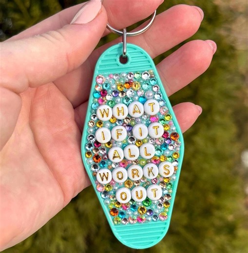 What If It All Works Out Bedazzled Keychain - Etsy