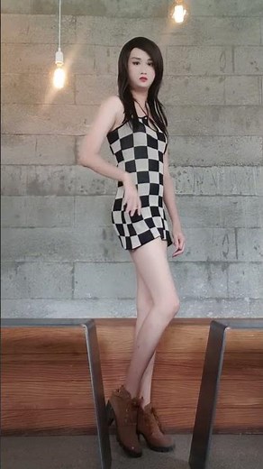 Fashionably Intriguing: Crossdresser's Adventure in a Patterned Minidress