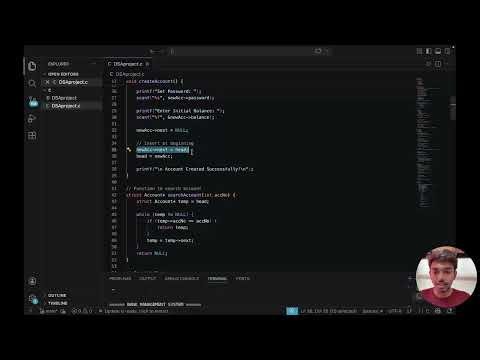 Bank Management System using Singly Linked List | DSA Project | ppt + code + output