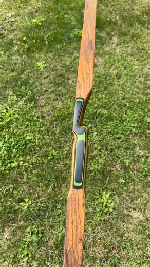 Couple more to head out this week. This one is a 60” Hitman with some real nice bacote and black/flo green accents and a little deer engraving for extra dazzle 🏹 | Big Stick Archery