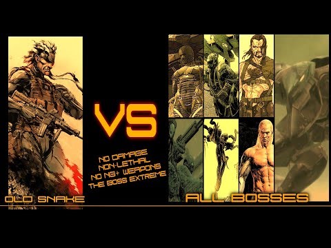 MGS4 - All Bosses No Damage, Non-Lethal, The Boss Extreme