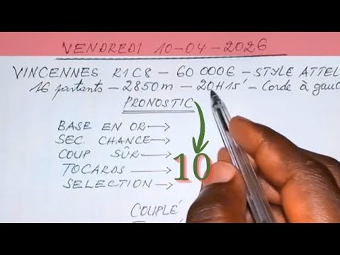 QUINTÉ+ OF THE DAY 10/04/2026 | PMU PREDICTION SURE THINGS GOLDEN BASES – LONGSHOT | VINCENNES R1C8