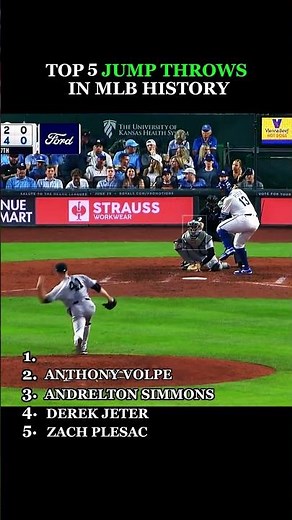 Top 5 Best Jump Throws in MLB History #baseball #mlblb #mlb