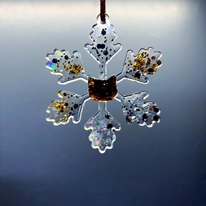 Resin Snowflake Ornament, Cat Ashes Keepsake, Glitter Memorial - Etsy UK