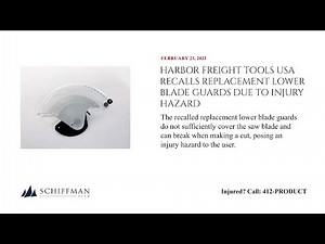 Harbor Freight Recalls Replacement Lower Blade Guards Miter Saw Due to Injury Hazard