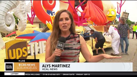 Rose Parade floats go out for a test ride