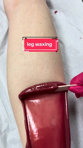 Clean up strips on a lower leg wax 🦵#waxing #waxingvideos #waxmelt #esthetician #oddlysatisfying #asmr