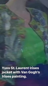 Yves St. Laurent Irises jacket with Van Gogh’s Irises painting. | Runwaymodel | Facebook