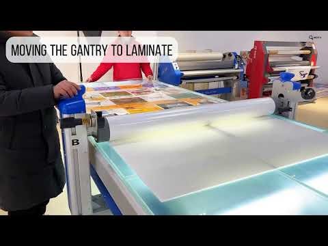130mm heavy duty roll flat bed applicator adjustable height industrial laminator