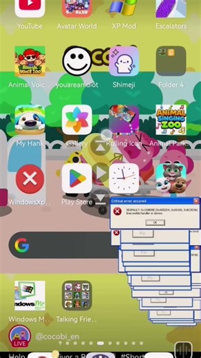 windows xp error on android