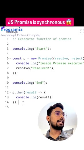JS promise is synchronous #javascript #reactjs #frontenddevelopment #webdevelopment #trending