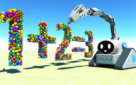 认识数字123 少儿益智动画片大全 工程车玩具动画 儿童挖掘机视频