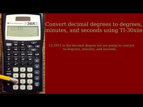 TI 30xiis - Decimal degrees to degrees, minutes, seconds