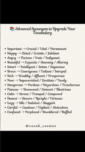 One word, many ways to say it! Expand your vocabulary with powerful synonyms. 📚✨