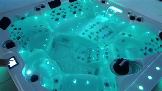 Aquaspring 6 Person whirlpool Bathtub Massage Spa Luxury Jacuzzier Outdoor Spa with 176 Jets and 35 Colorful LED Lights Hot Tub