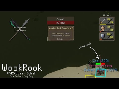 Zulrah Elite Combat Task Completed with MELEE + Tanzanite Fang Drop (OSRS) Noxious Halberd + C Hally