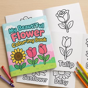 My Beautiful Flower Coloring Book for Kids – Printable PDF (21 Pages) - Etsy