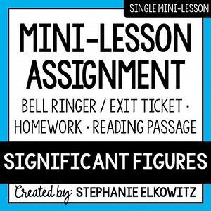Significant Figures Mini Lesson Activities | Sub Plans
