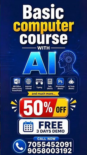 Basic Computer Course with AI – 50% Off | Learn Computer Skills & AI