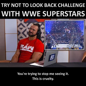 WWE superstars are challenged to not look back while iconic WWE moments play on the screen. Could you make it through this challenge? | People Vs Food By React