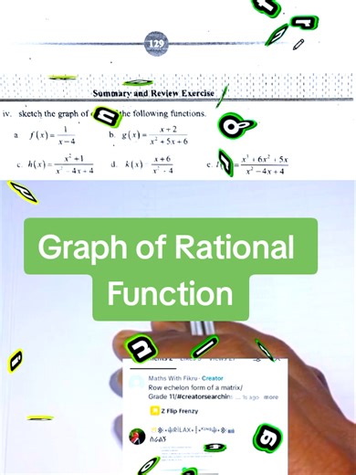 Graph of rational function/Grade 11/#creatorsearchinsights #Mathematics #foryoupage❤️❤️ #fyppppppppppppppppppppppp #LearnOnTikTok @Mr. End @NEJ Maths Academy ♾️ @Eng. Kefialew Elias (KE) @Fidel tutorials @Biniam Tamiru
