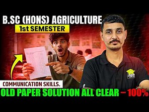 communication skills 1st semester solved paper | communication skills BSc Agriculture first semester