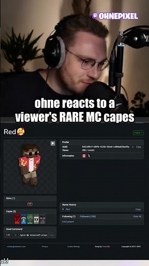 ohne reacts to a viewer's insane MC cape collection