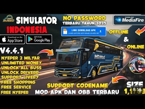 Bus Simulator Indonesia (BUSSID) Mod Apk v4.4.1 Terbaru 2025 | Unlimited Money + Free Shopping