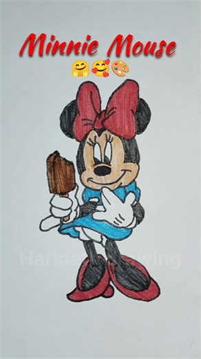 How to draw Minnie Mouse | Minnie Mouse drawing | मिनी माउस का ड्राइंग | #minniemouse #drawing #kids