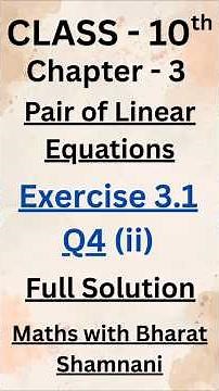 Class 10 Maths Chapter 3 Pair of Linear Equations 📊 | Ex 3.2 Q4(ii) Graphical | NCERT 💯