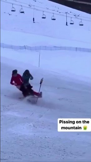 Karma for peeing in middle of ski slope