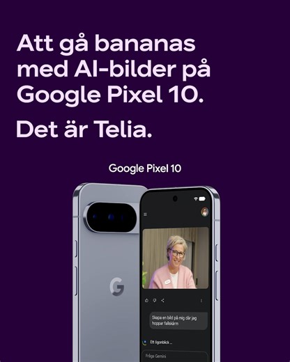 Gör som Monica – skapa ''dina'' egna AI-minnen med Google Pixel 10. Köp den hos oss med Sveriges bästa nät enligt umlaut 2024. | Telia Sverige