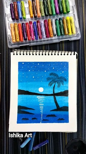 Mesmerizing Sunset Beach Painting | Oil Pastel Art | Relaxing Coastal Scenery