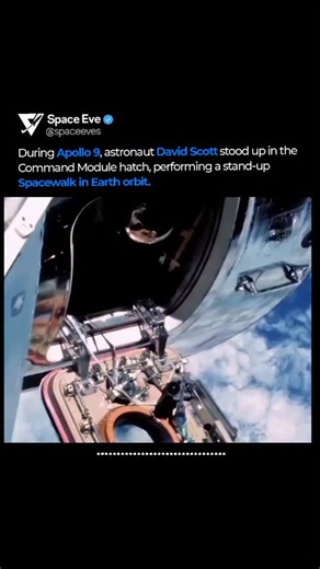 Space Eve | Apollo 9 didn’t go to the Moon, but it tested everything needed to get there. In this rare footage, David Scott performs a stand-up EVA... | Instagram