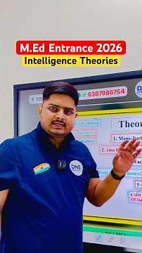 Intelligence Theories | M.Ed Entrance Exam 2026 Most Important Topic | Senger Sir DNS Educare