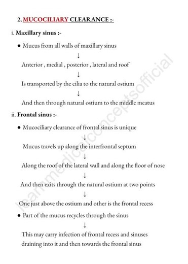 Physiology of paranasal sinuses 📝 #mbbs #trending #viral #ent #music ‪@medicalconcepts28‬