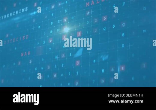 Animation of computer data processing over blue background. global computing and data processing concept digitally generated video Stock Video Footage - Alamy