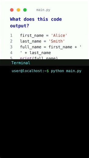 Python String Concatenation 🤔 🔥 #pythontutorial #python #pythontips