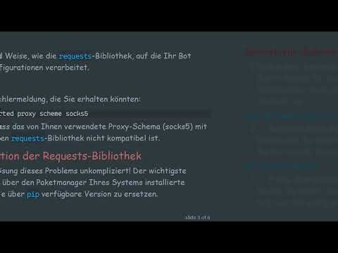 Wie man den Fehler AssertionError: Not supported proxy scheme socks5 in Ihrem Python Telegram Bot b