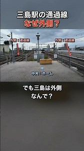 三島駅の通過線は、なぜ外側？ #Shorts