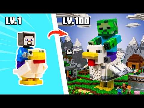 Chicken Riders: Tiny Steve to Giant Zombie | Minecraft Animation | LEGO Stop Motion