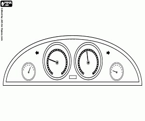 Automobile instrument panel coloring page printable game