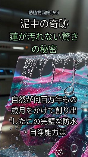 59. あなたは蓮の秘密を知っていますか？🤯 科学が解き明かす自然の驚異！ #蓮 #ハス #植物 #自然 #科学 #疎水性 #撥水 #ドキュメンタリー #驚き #秘密