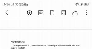 " 7650D\square\squareWord Problems:1.A recipe calls for ... | Filo