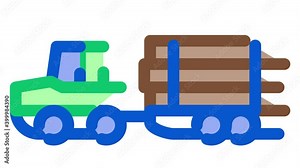 logging delivery transport Icon Animation. color logging delivery transport animated icon on white background