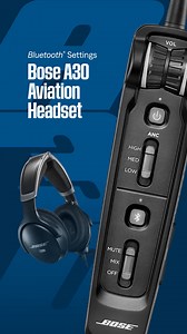 Turn on. Pair up. Fly focused. With Bluetooth® connectivity for two devices, the A30 keeps you in sync. | Bose Aviation