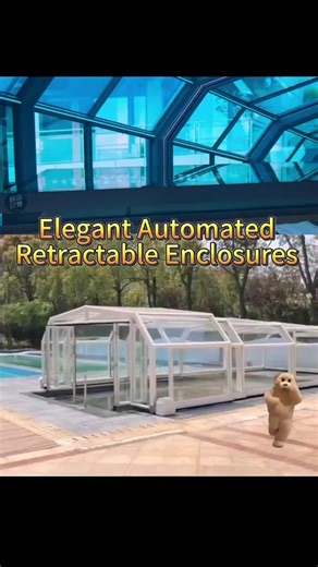 Retractable enclosure pool cove can customize any design what you wanted ? #poolcovers #swimming pool cover#fypシ゚viral #commercial enclosure #hot tub cover#poolbuilders#poolcontractorapp #movablesunroom